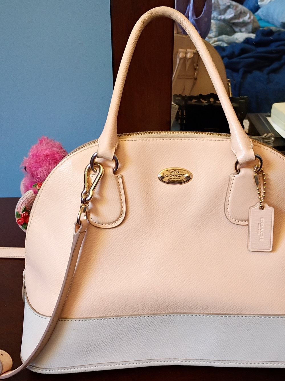 Coach Pink and Cream Dome Satchel